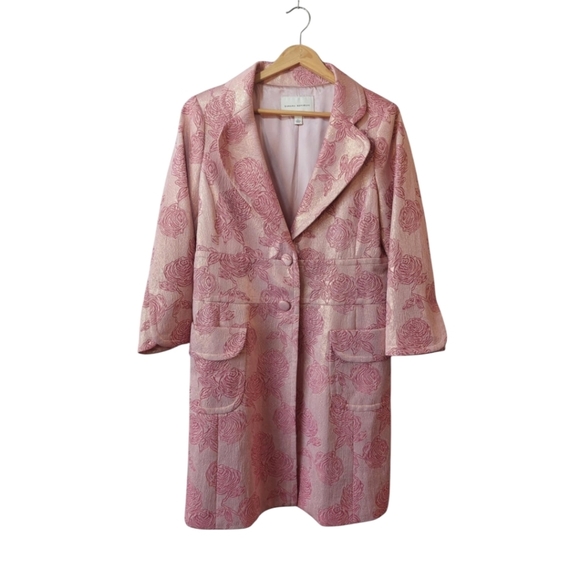 Banana Republic Jackets & Blazers - Banana Republic Formal Silk Coat Pink Rose Gold Metallic